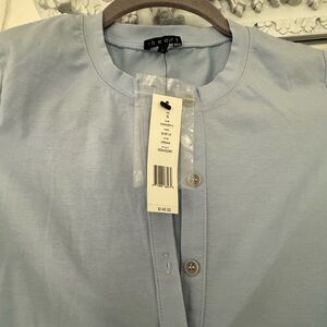 Theory Sky Blue Button-Up Blouse
